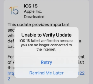 iOS update errow iPhone 11 Pro Max